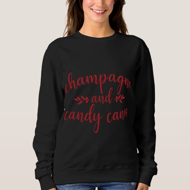Sweatshirt Champagne Et Sucres de canne Vacances De Noël Favo (Devant)