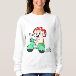 Sweatshirt Champignon comme motard avec Scooter.PNG