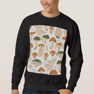 Sweatshirt Champignons comestibles Linocut Motif Vintage