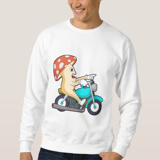 Sweatshirt Champignons en moto avec moto (Devant)