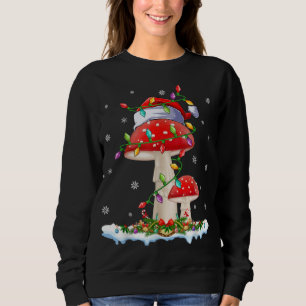 Sweatshirt Champignons Noël Funny Santa Chapeau Lights Noël F