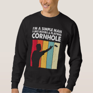 Sweatshirt Champion Cornhole King Cornhole Joueur Papa Équipe