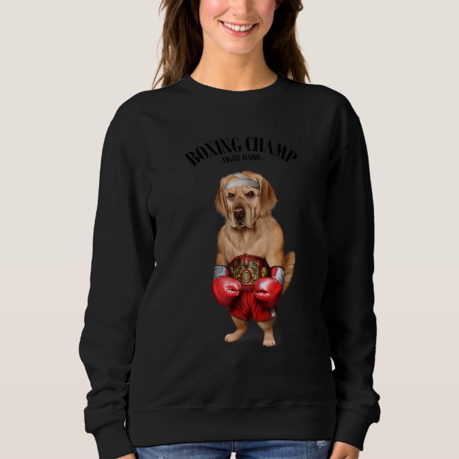 Sweatshirt Champion de boxe Golden Retriever Dog Fighter 1 (Devant)