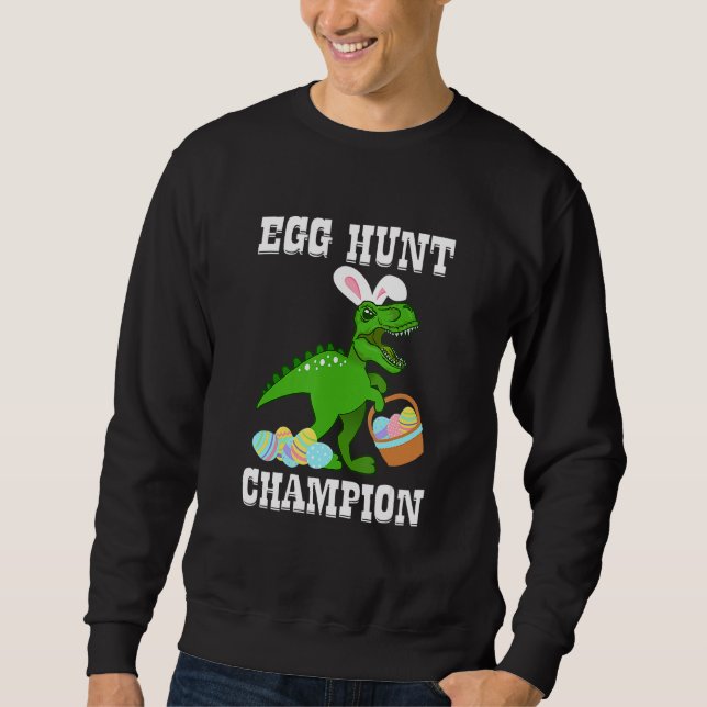 Sweatshirt Champion de chasse aux oeufs de Pâques T Rex Dinos (Devant)