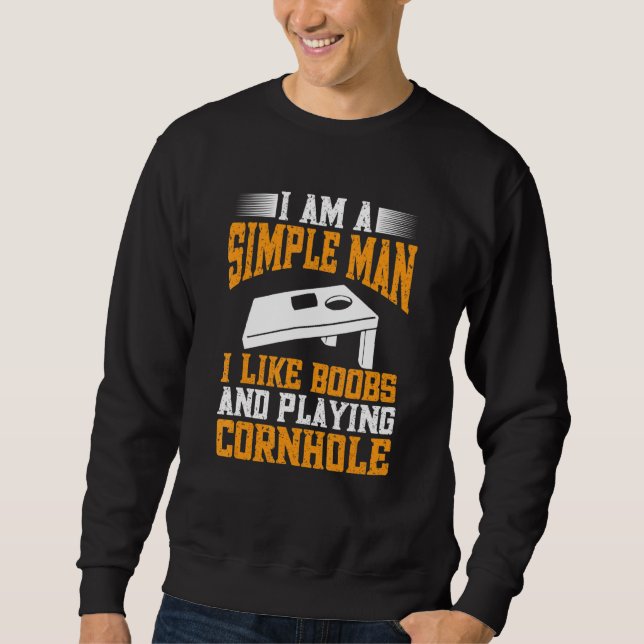 Sweatshirt Champion De Cornhole Je Suis Un Simple Sac De Pois (Devant)