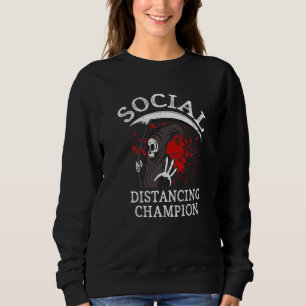 Sweatshirt Champion de Distances Sociales Éffrayant Halloween