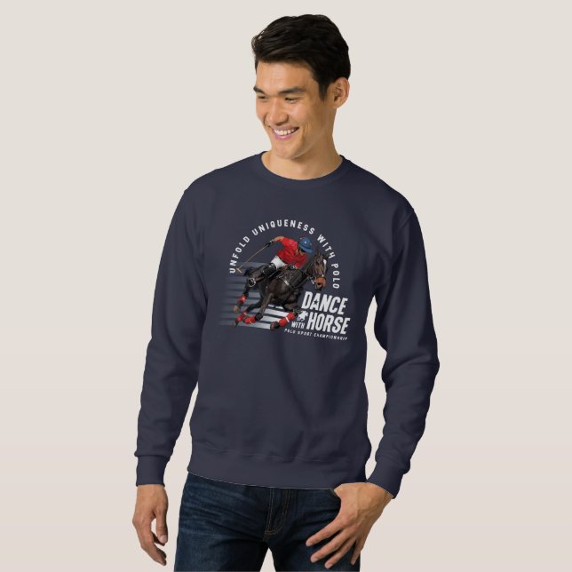Sweatshirt Championnat de Polo Cavalier de Danse avec Cheval (Devant entier)