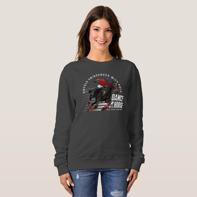 Sweatshirt Championnat de Polo Cavalier de Danse avec Cheval (Devant entier)