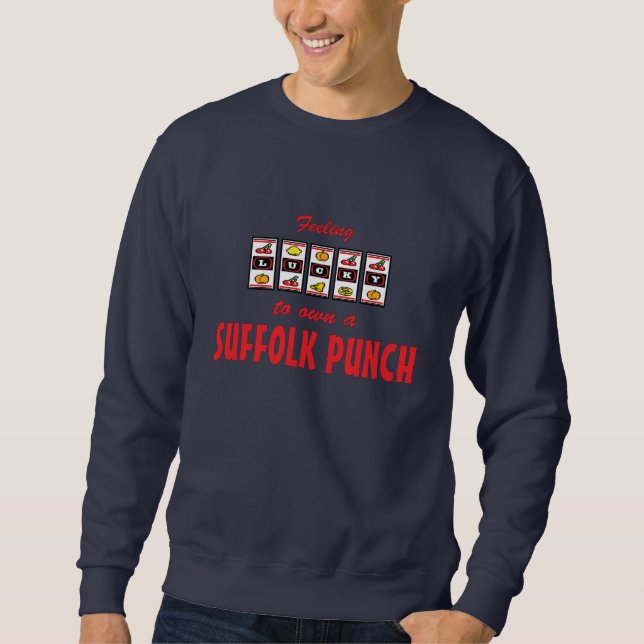 Sweatshirt Chanceux au propre une conception de cheval (Devant)