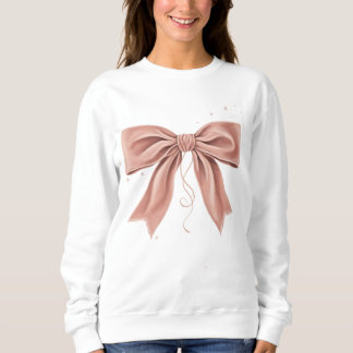 Sweatshirt Chandail à l'esthétique de noeud en velours rose C