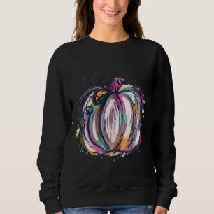 Sweatshirt Chandail à motif de citrouille aquarelle coloré -