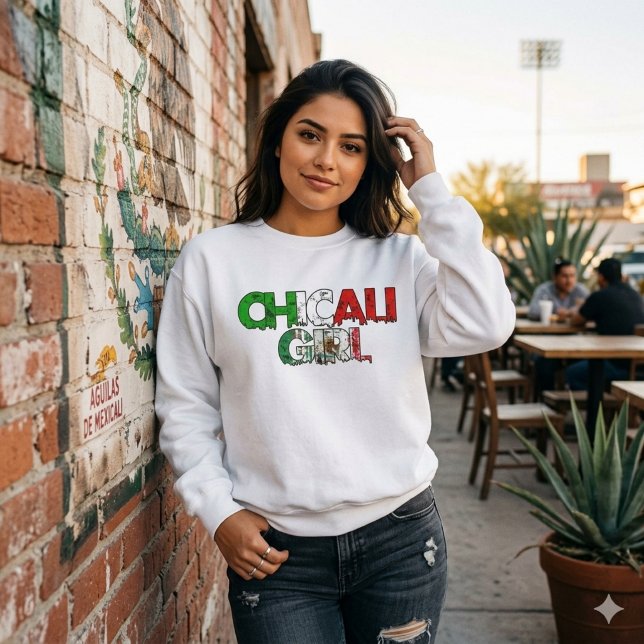 Sweatshirt Chandail Chicali Mexicali Girl (Chicali Mexicali Girl sweatshirt)