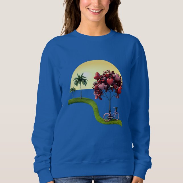 Sweatshirt Chandail de base romantique pour femmes au coucher (Devant)
