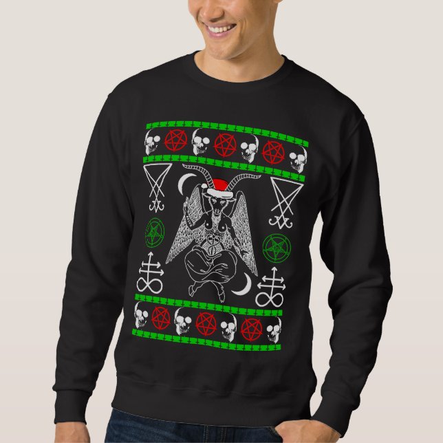 Sweatshirt Chandail de Noël Baphomet (Devant)