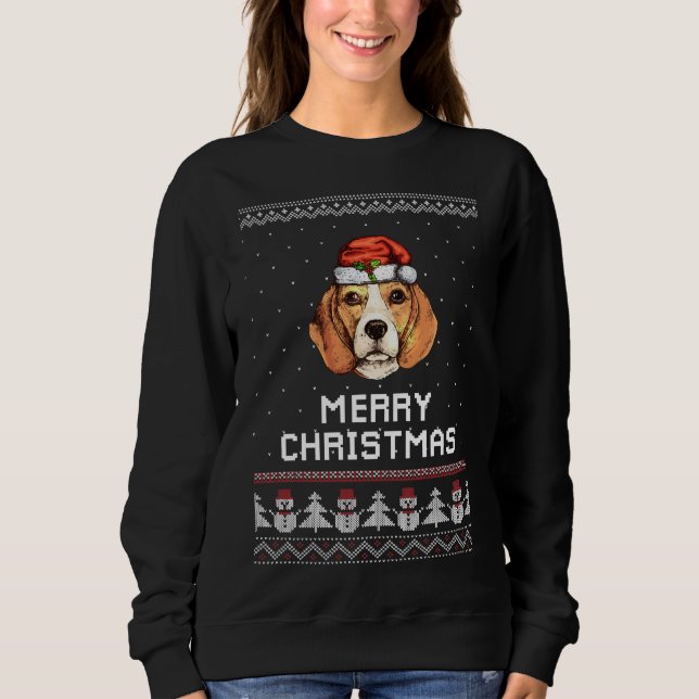 Sweatshirt Chandail de Noël Beagle (Devant)