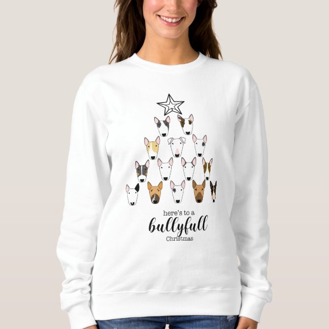 Sweatshirt Chandail de Noël Bullyfull Bull Terrier (Devant)