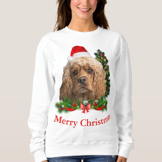 Sweatshirt Chandail de Noël Cocker Spaniel (Devant)