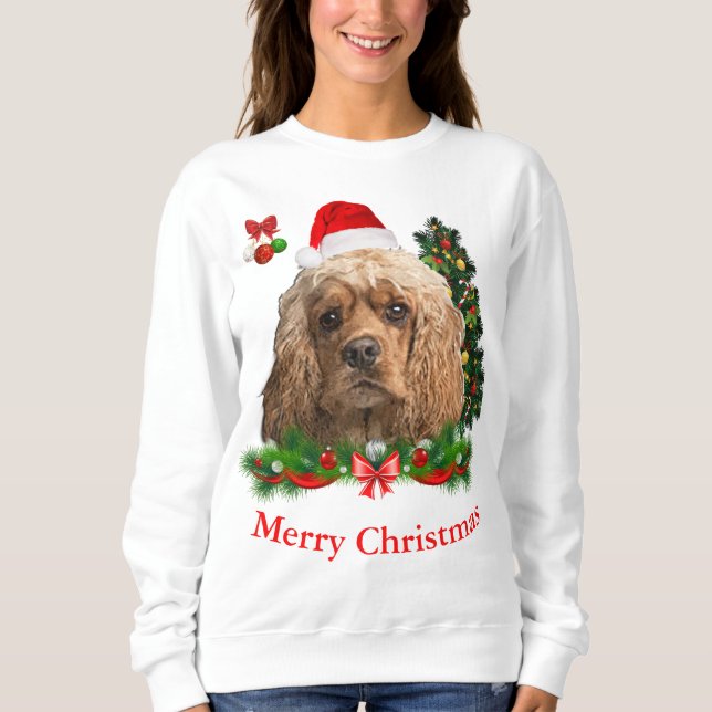 Sweatshirt Chandail de Noël Cocker Spaniel (Devant)