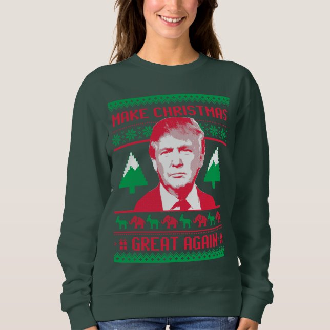 Sweatshirt Chandail de Noël d'atout - faites à Noël grand Aga (Devant)