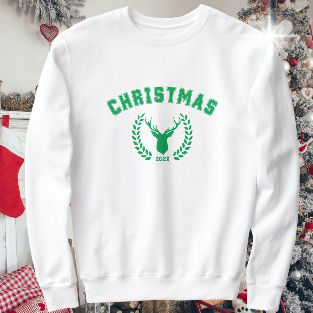 Sweatshirt Chandail de Noël de l'année personnalisée (Créateur téléchargé)