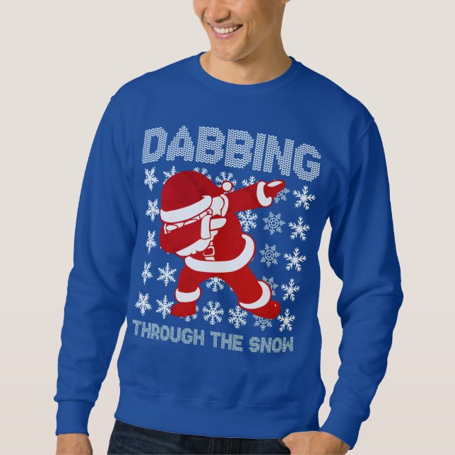 Sweatshirt Chandail de Noël de Père Noël tamponnant par la (Devant)