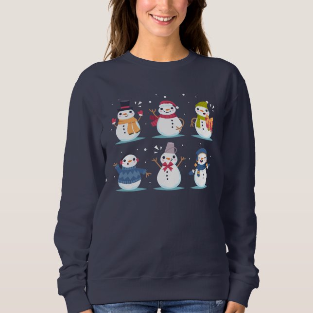 Sweatshirt Chandail de Noël de Snowman (Devant)