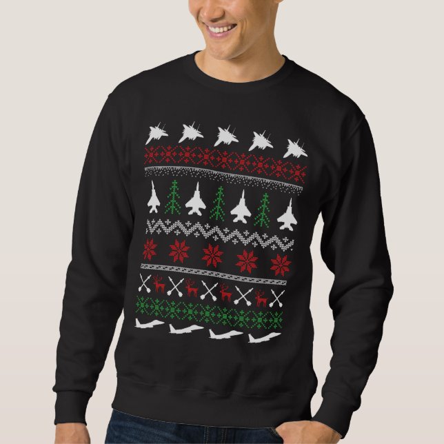 Sweatshirt Chandail de Noël F-15E (Devant)