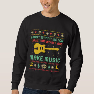 Sweatshirt Chandail de Noël moche amusant Faire de la musique
