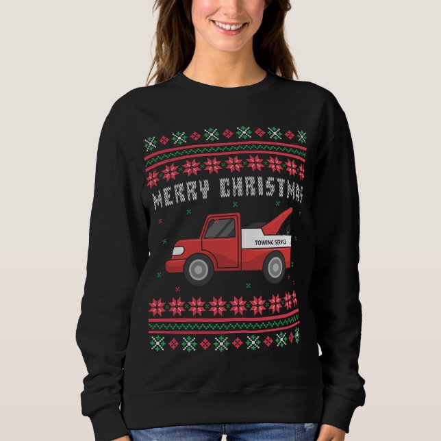 Sweatshirt Chandail de Noël moche de camion (Devant)
