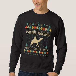 Sweatshirt Chandail de Noël moche de course de chameau Vintag