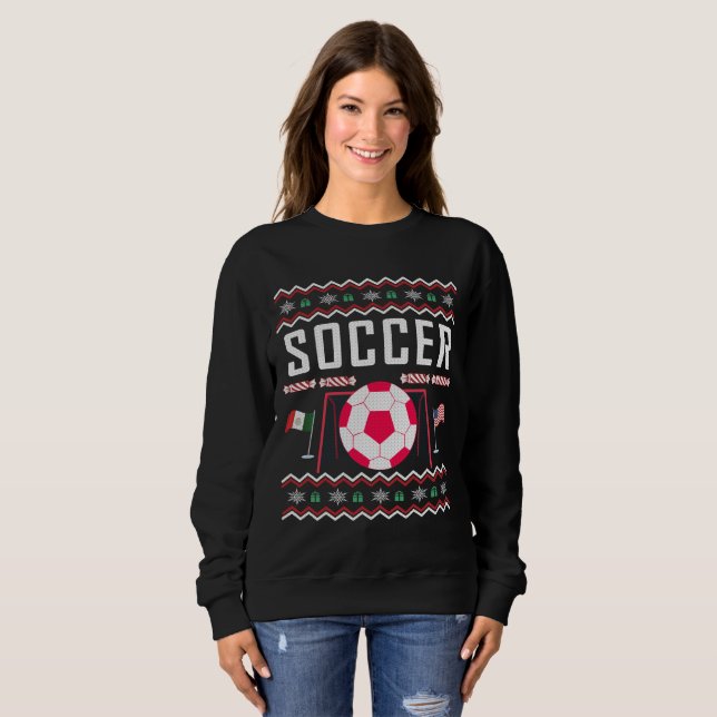Sweatshirt Chandail de Noël moche de football (Devant entier)