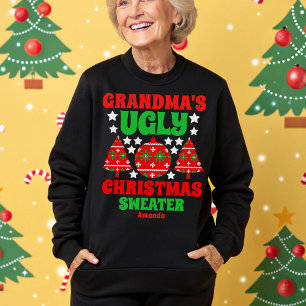 Sweatshirt Chandail de Noël moche de grand-mère personnalisée