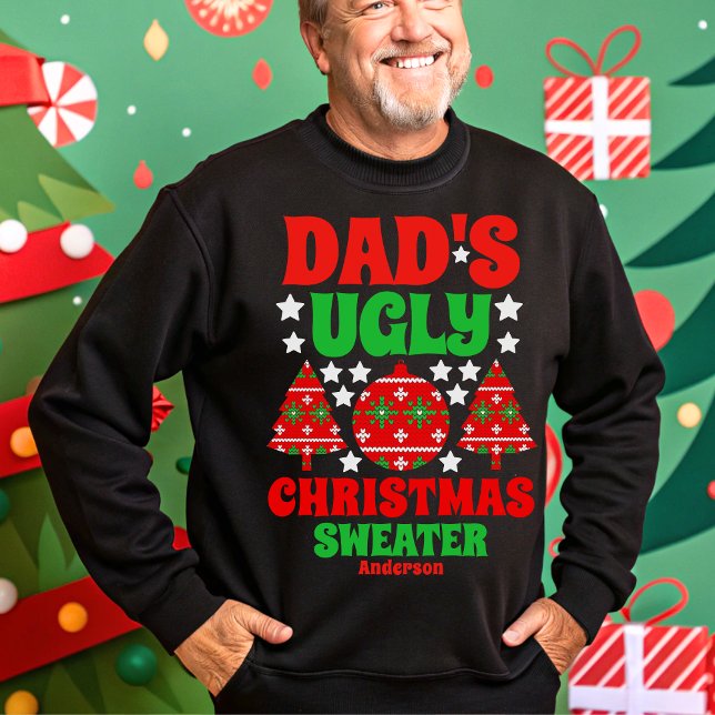 Sweatshirt Chandail de Noël moche de papa personnalisé (Créateur téléchargé)