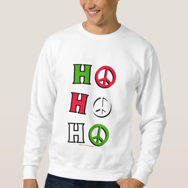 Sweatshirt Chandail de paix de Noël "ho ho ho" - (Devant)