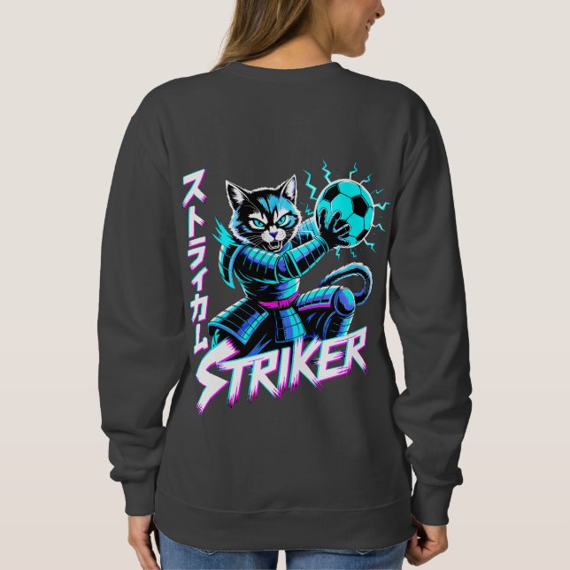Sweatshirt Chandail Fier Samouraï Chat pour Femmes (Dos)