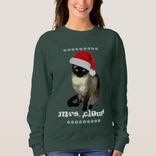 Sweatshirt Chandail laid de Noël de chat siamois de Mme Claws