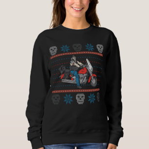 Sweatshirt Chandail laid de Noël de vieille de motard moto d