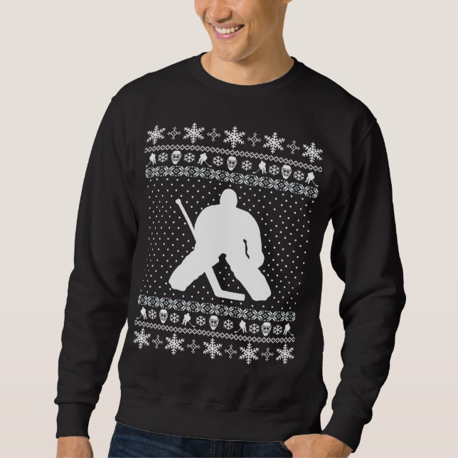 Sweatshirt Chandail laid de Noël d'hockey (Devant)