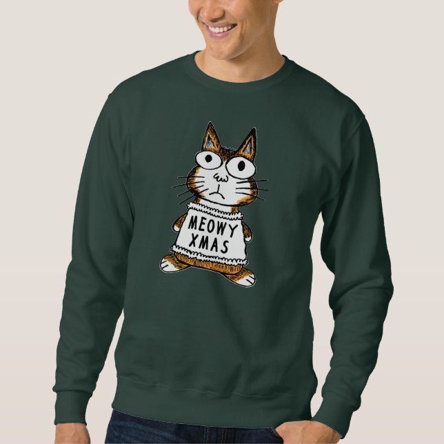 Sweatshirt Chandail laid de Noël -- Noël de Meowy (Devant)