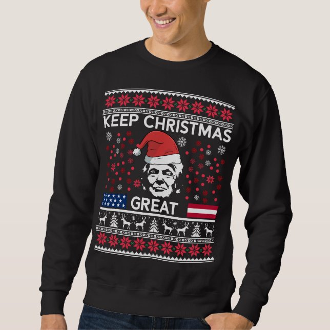 Sweatshirt Chandail laid drôle de Noël de Donald Trump (Devant)