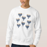 Sweatshirt "Chandail laid" Hanoukka Menorah<br><div class="desc">Ce "chandail laid" comporte Menorahs pour Hanoukka.</div>