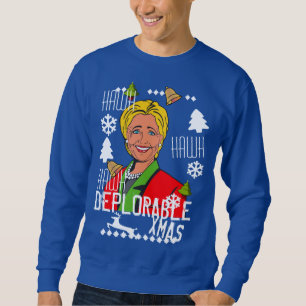 Sweatshirt Chandail laid rouge de Noël de Hillary Clinton