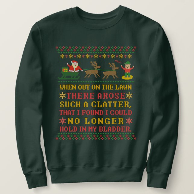 Sweatshirt Chandail laid Twas drôle de Noël la nuit avant (Design devant)