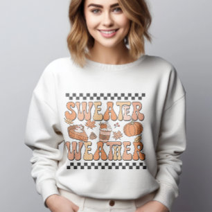Sweatshirt Chandail Météo, Retro Automne Saison Citrouille