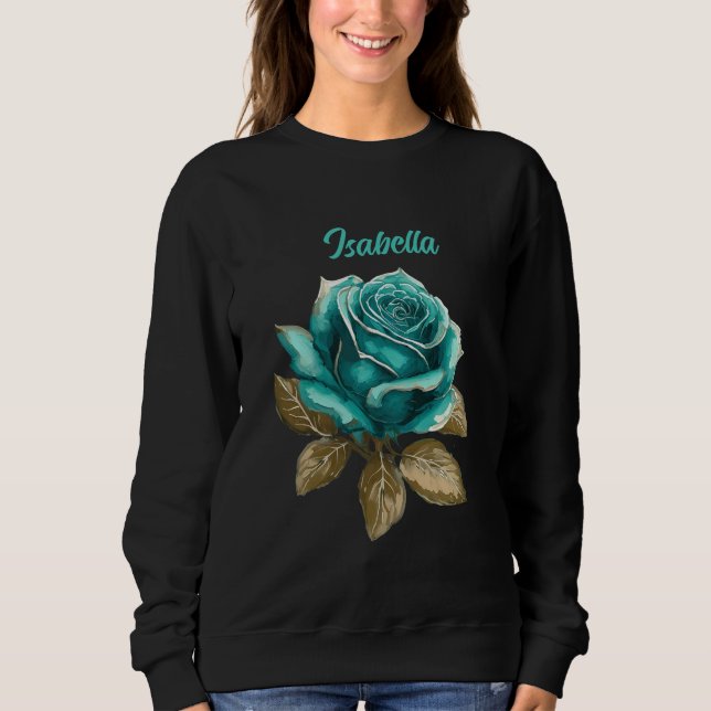Sweatshirt Chandail vintage rose sarcelle (Devant)