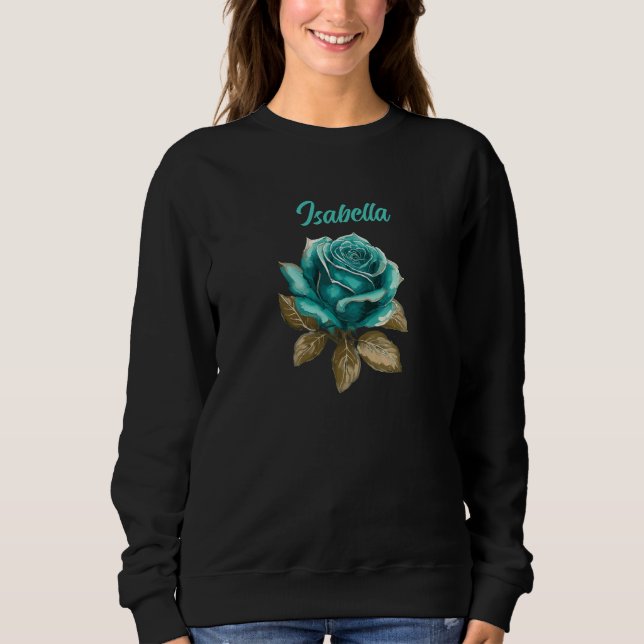 Sweatshirt Chandail vintage rose sarcelle (Devant)
