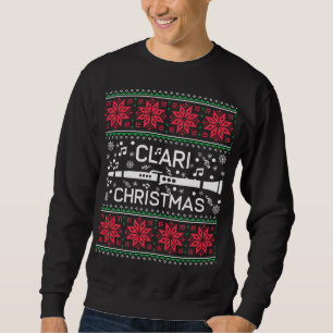 Sweatshirt Chandails laids de Noël de fanfare de clarinette