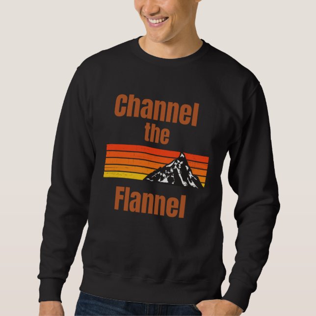Sweatshirt Channel The Flannel Retro Mountain Fall Autumn (Devant)
