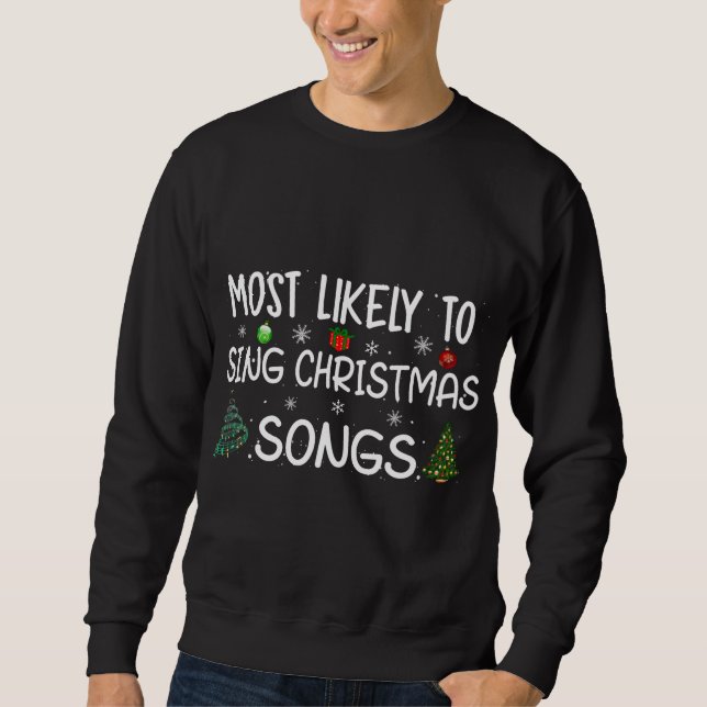 Sweatshirt Chansons de Noël de la famille Noël (Devant)