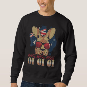 Sweatshirt Chant d'Australie Kangourou Carte patriotique aust